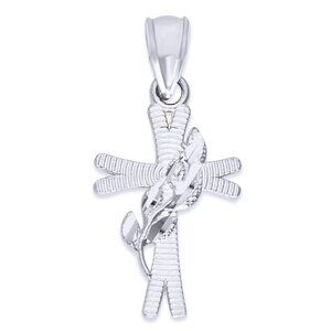 925 Sterling Silver Crucifix Pendant - Laurel Cross Necklace Jewelry Gifts